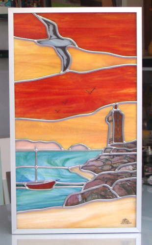 vitrail Salmon paysage